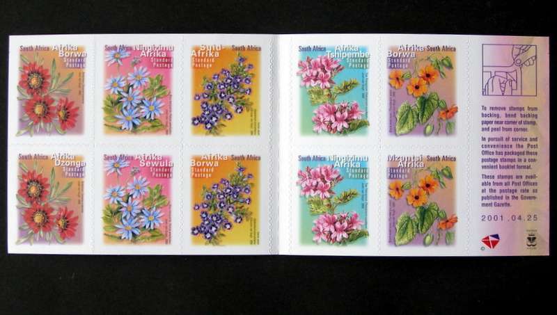 SOUTH AFRICA Mint Booklet (Self-Adhesive) - Seventh Definitive Flowers (25th April) 2001