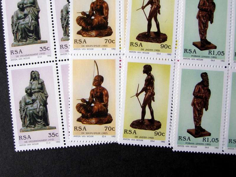 SOUTH AFRICA Mint Control Block Set - Anton van Wouw Sculptures 1992