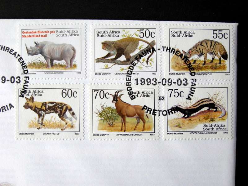 SOUTH AFRICA Cover - Threatened Fauna Definitive (6.1b) 1993 //Animals