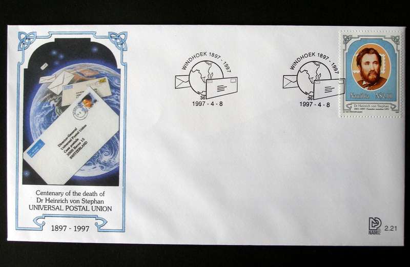 NAMIBIA Cover - Death Centenary of Heinrich von Stephan 1997