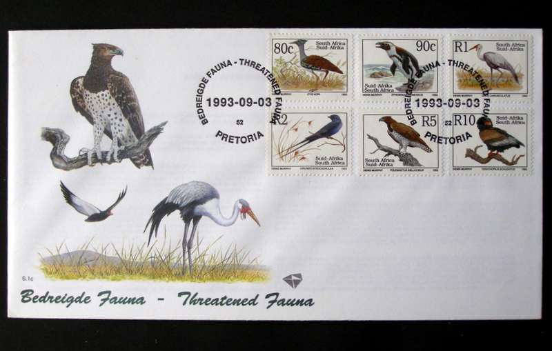 SOUTH AFRICA Cover - Threatened Fauna Definitive (6.1c) 1993 //Birds