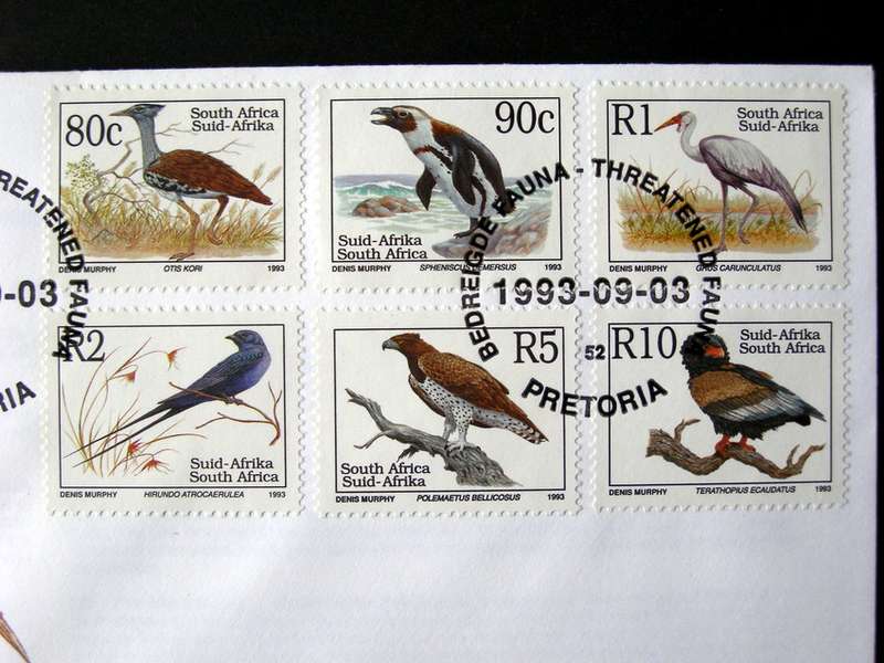 SOUTH AFRICA Cover - Threatened Fauna Definitive (6.1c) 1993 //Birds