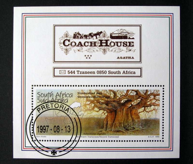 SOUTH AFRICA Miniature Sheet (CTO) - Agatha Coach House 1997