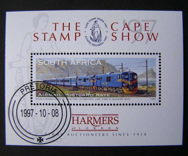 SOUTH AFRICA Miniature Sheet (CTO) - The Cape Stamp Show 1997 //Trains