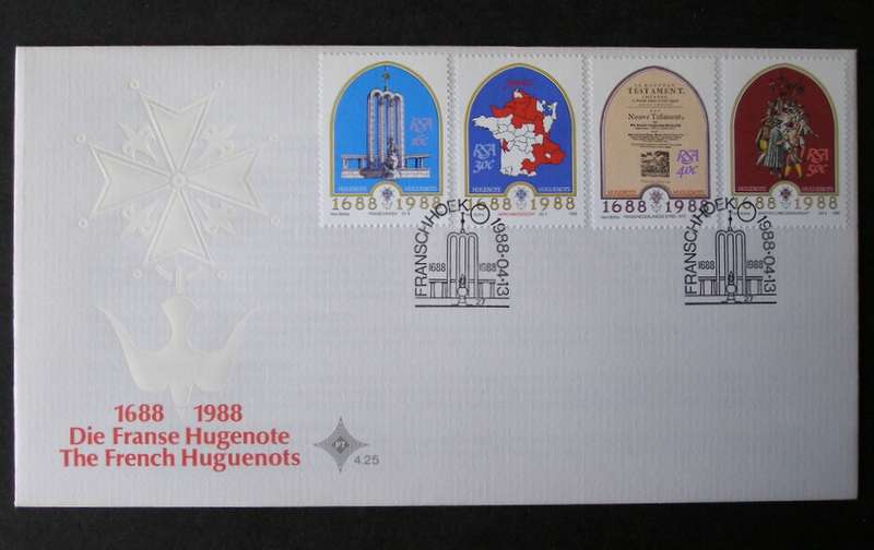 SOUTH AFRICA Cover - 300th Anniv. of Arrival of French Huguenots 1988