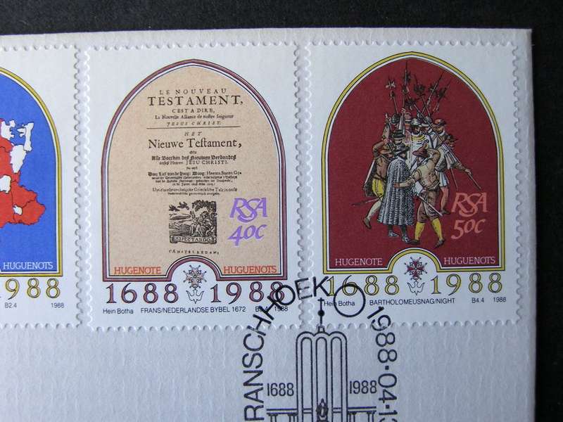 SOUTH AFRICA Cover - 300th Anniv. of Arrival of French Huguenots 1988