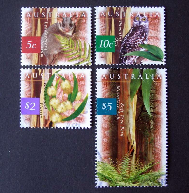 AUSTRALIA Set - Fauna and Flora (1st Series) 1996 //Birds//Flowers//Trees