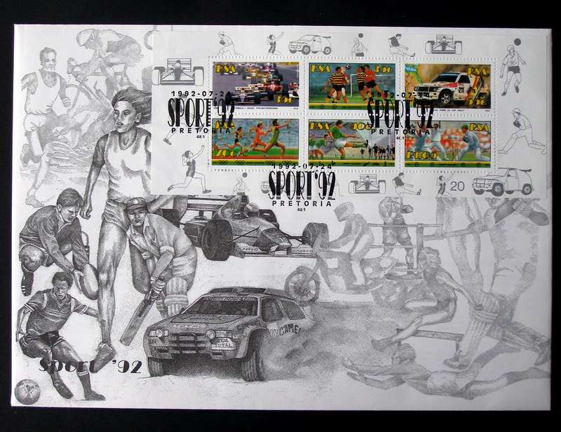 SOUTH AFRICA Cover - Sport Miniature Sheet 1992