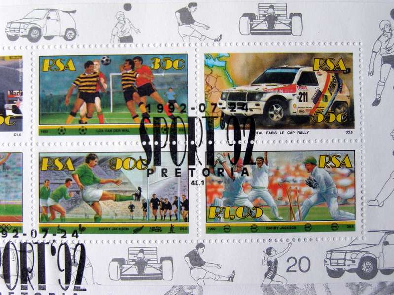 SOUTH AFRICA Cover - Sport Miniature Sheet 1992