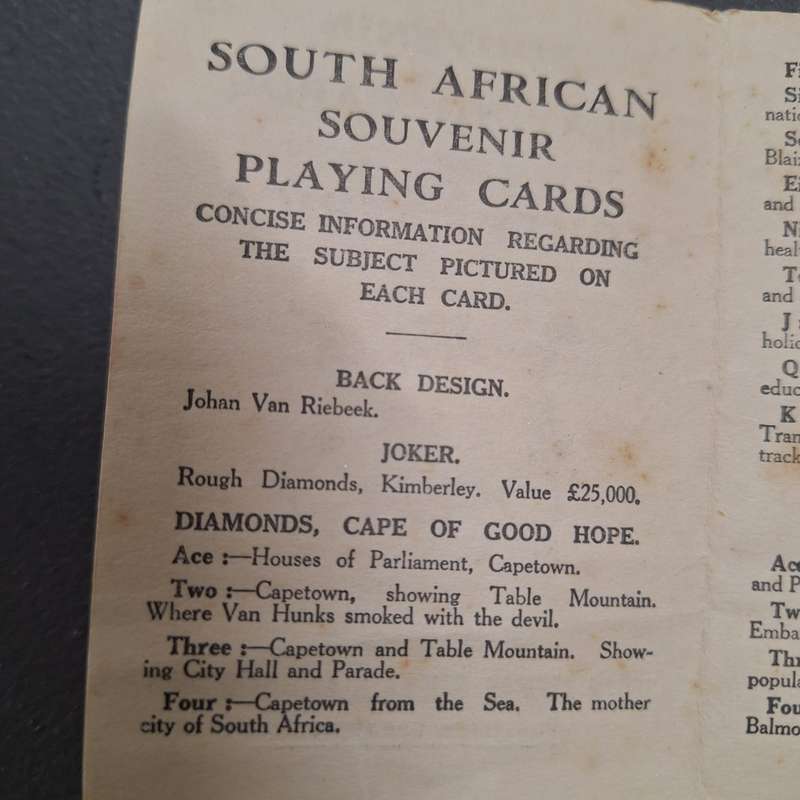 South Africa Souvenir Playing Cards - One joker