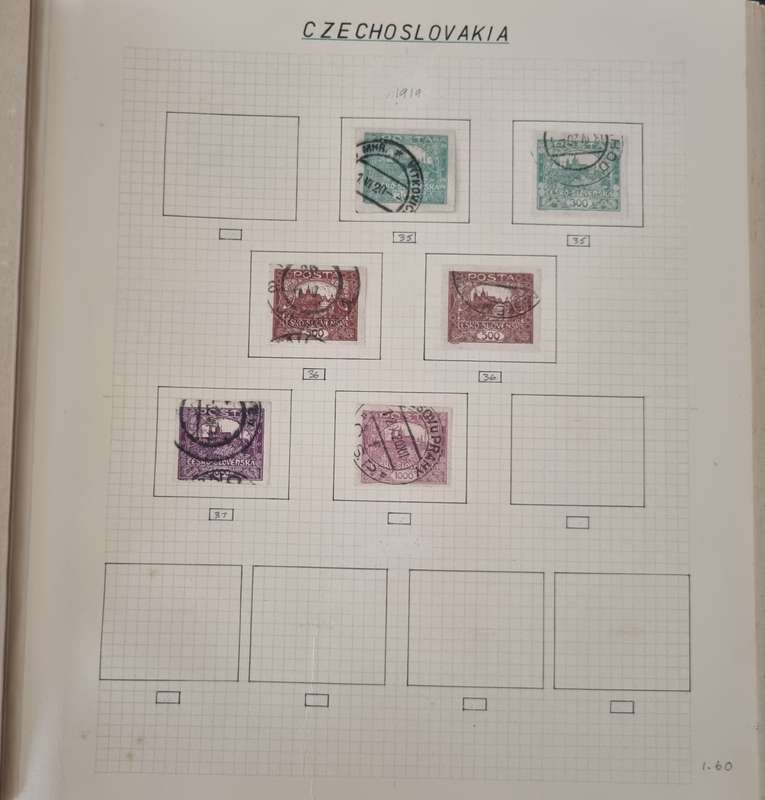 LEAF ALBUM 2ND HAND WITH CZECHOSLOVAKIA 1919-1961 ON PAGES. NOT ALL PICTURED. 90+ PAGES. NB PLS READ