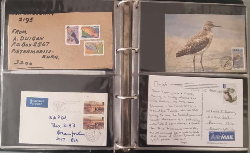 FDC ALBUM NO 2 WITH BIRD THEMATIC STAMPS ETC ON FDCs, COVERS, PCARDS ETC. AS PER IMAGES. NB: READ!