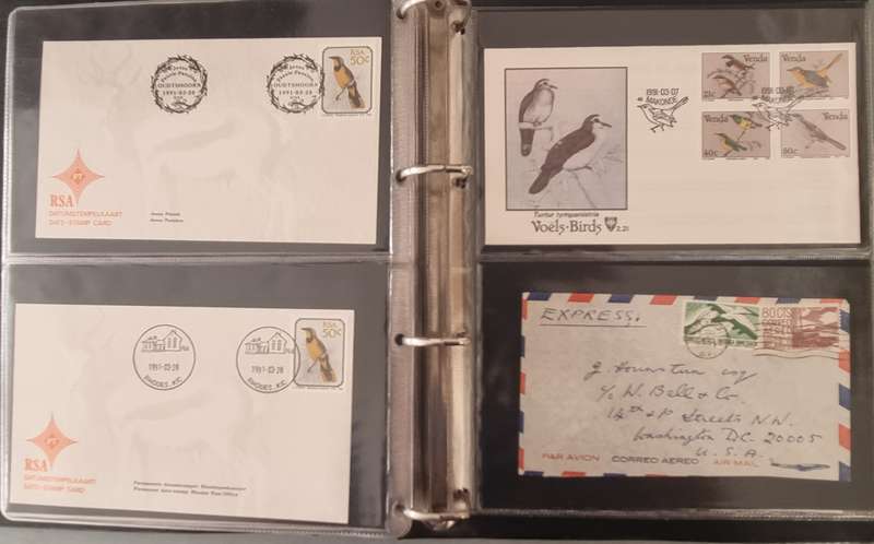 FDC ALBUM NO 2 WITH BIRD THEMATIC STAMPS ETC ON FDCs, COVERS, PCARDS ETC. AS PER IMAGES. NB: READ!