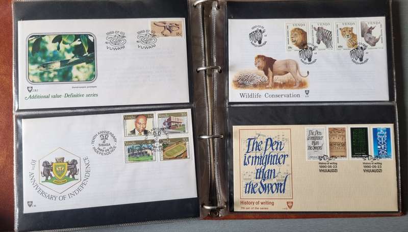 FDC RING ALBUM WITH VENDA FIRST DAY COVERS ETC. AS PER IMAGES. NB: PLEASE READ BELOW!!