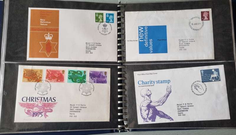 GB/ISLE OF MAN/JERSEY ETC IN ALBUM WITH FDCs, COMM COVERS ETC+ODD ROYAL ENGINEER COVERS SIGNED. READ