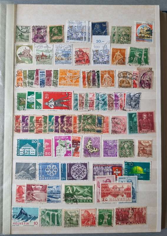 KEK ALBUM 2ND HAND WITH MOSTLY USED SWISS, DENMARK, POLAND ETC. AS PER IMAGES. NB: PLS READ BELOW!!
