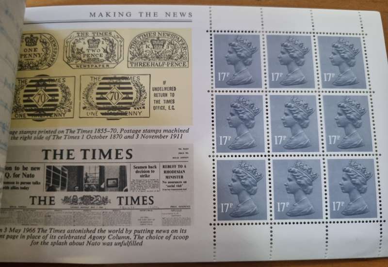GB 1985 `STORY OF THE TIMES` 5 POUND BOOKLET MINT AND COMPLETE. SG DX6. CV GBP 22. NICE ITEM.