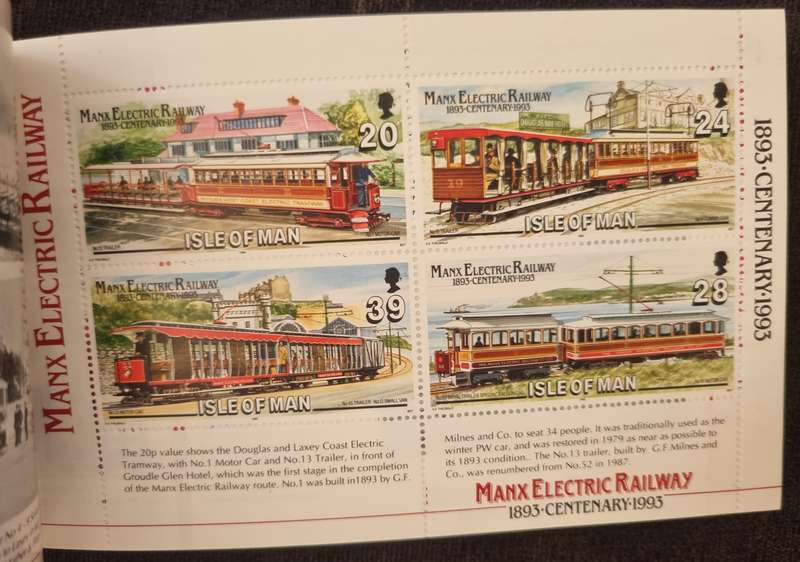 ISLE OF MAN 1993 MANX ELECTRIC RAILWAY CENTENARY MINT AND COMPLETE BOOKLET. AS PER IMAGES.