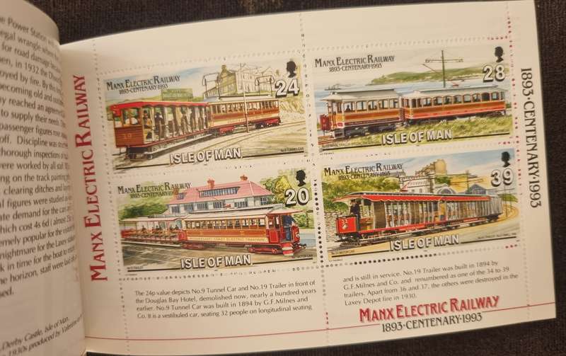 ISLE OF MAN 1993 MANX ELECTRIC RAILWAY CENTENARY MINT AND COMPLETE BOOKLET. AS PER IMAGES.
