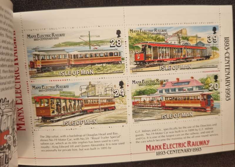ISLE OF MAN 1993 MANX ELECTRIC RAILWAY CENTENARY MINT AND COMPLETE BOOKLET. AS PER IMAGES.