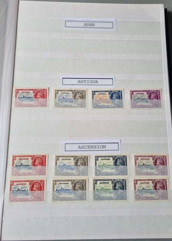 LINDER ALBUM WITH 1935 MINT/USED KGV SILVER JUBILEE STAMPS. AS PER IMAGES. NB: PLEASE READ BELOW.
