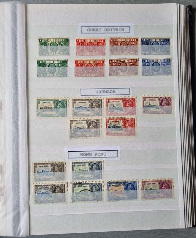 LINDER ALBUM WITH 1935 MINT/USED KGV SILVER JUBILEE STAMPS. AS PER IMAGES. NB: PLEASE READ BELOW.