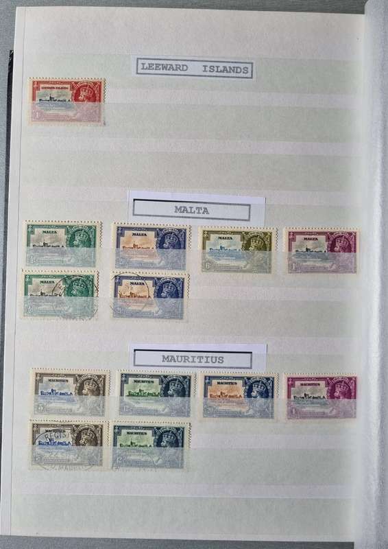 LINDER ALBUM WITH 1935 MINT/USED KGV SILVER JUBILEE STAMPS. AS PER IMAGES. NB: PLEASE READ BELOW.