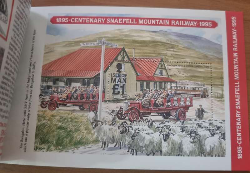 ISLE OF MAN 1995 SNAEFELL MOUNTAIN RAILWAY CENTENARY MINT AND COMPLETE BOOKLET. AS PER IMAGES. SB39.