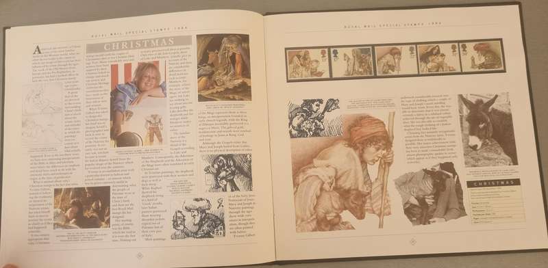 GB 1984 POST OFFICE YEAR BOOK IN 24 PAGE HARDBOUND BOOK WITH SLIP CASE. SG1236/71 CV GBP 85.