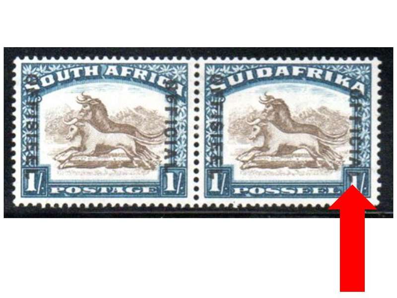 UNION 1930-47 1s OFFICIAL M/MINT PAIR WITH VARIETY 'DROPPED OFFICIAL'. SACC18c. CV R1700.