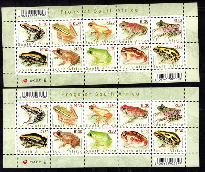 RSA 2000 FROGS OF SA (X2) UMM SHEETLETS OF (X10). AS PER SCANS. CC1269.