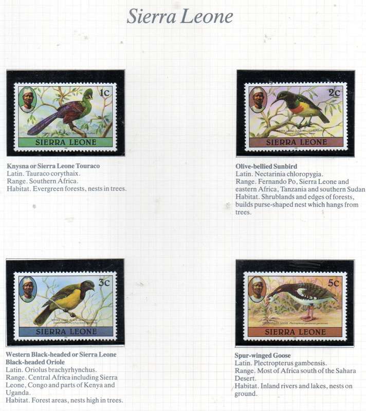 WORLD SELECTION OF BIRDS UMM SINGLES. NOT ALL COMPLETE SETS. AS PER (X21) SCANS. NICE LOT. READ