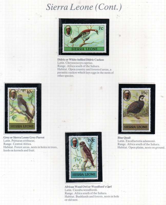 WORLD SELECTION OF BIRDS UMM SINGLES. NOT ALL COMPLETE SETS. AS PER (X21) SCANS. NICE LOT. READ