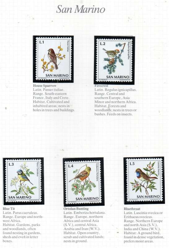 WORLD SELECTION OF BIRDS UMM SINGLES. NOT ALL COMPLETE SETS. AS PER (X21) SCANS. NICE LOT. READ