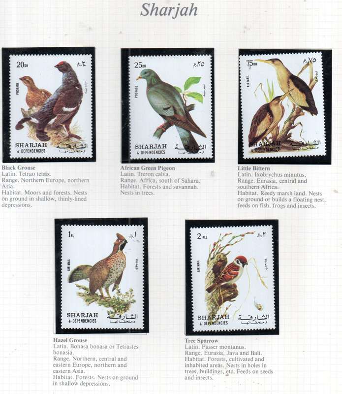 WORLD SELECTION OF BIRDS UMM SINGLES. NOT ALL COMPLETE SETS. AS PER (X21) SCANS. NICE LOT. READ