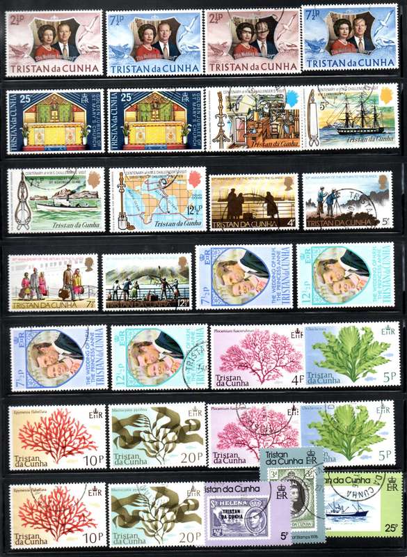 TRISTAN DA CUNHA SELECTION OF UMM/SOME USED SINGLES, MSHEETS ETC (SETS ETC). AS PER (X6) SCANS.