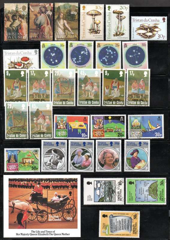 TRISTAN DA CUNHA SELECTION OF UMM/SOME USED SINGLES, MSHEETS ETC (SETS ETC). AS PER (X6) SCANS.