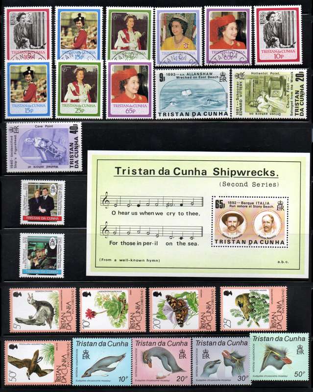 TRISTAN DA CUNHA SELECTION OF UMM/SOME USED SINGLES, MSHEETS ETC (SETS ETC). AS PER (X6) SCANS.