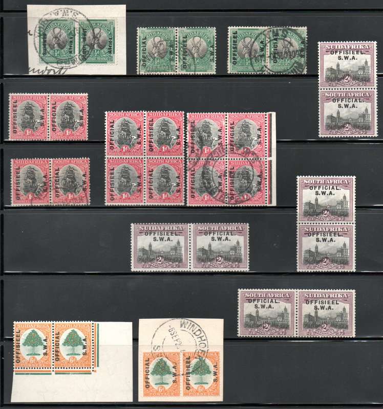 SWA SELECTION OF MINT/USED OFFICIAL PAIRS/BLKS ETC. AS PER SCANS. GOOD VALUE.