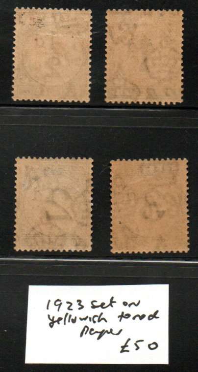 GOLD COAST 1923 POSTAGE DUE MINT SET OF (X4) ON YELLOWISH TONED PAPER. SGD1-D4. CV GBP 50.