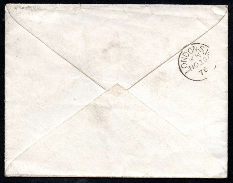 CAPE OF GOOD HOPE 1876 COVER (VIA MAIL SHIP) KING WILLIAMS TOWN TO LONDON. CONDITION AS PER SCANS.