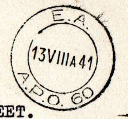 WORLD WAR II EAST AFRICA CAMPAIGN ON ACTIVE SERVICE MILITARY CENSORED COVER TO CAPE TOWN. PER SCANS.