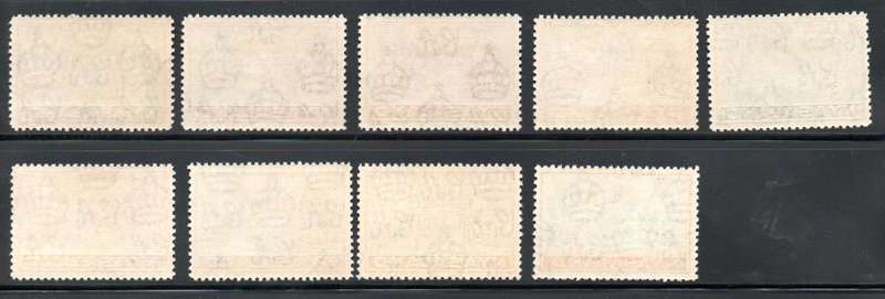 NYASALAND 1934-5 KGV LMM SET OF (X9). SG114/122. AS PER SCANS. CV GBP 48.