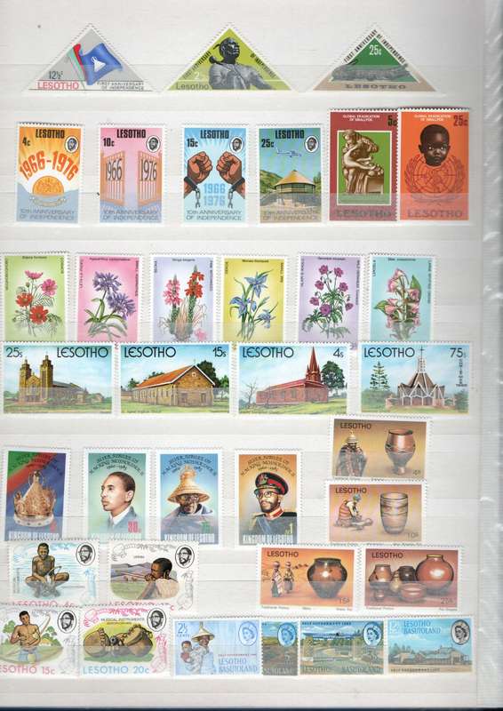 LIGHTHOUSE L4/8 ALBUM 2ND HAND WITH LESOTHO SINGLES, MSHEETS ETC. NB: PLEASE READ BELOW!!