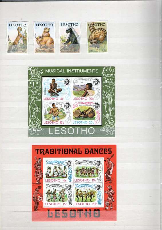 LIGHTHOUSE L4/8 ALBUM 2ND HAND WITH LESOTHO SINGLES, MSHEETS ETC. NB: PLEASE READ BELOW!!