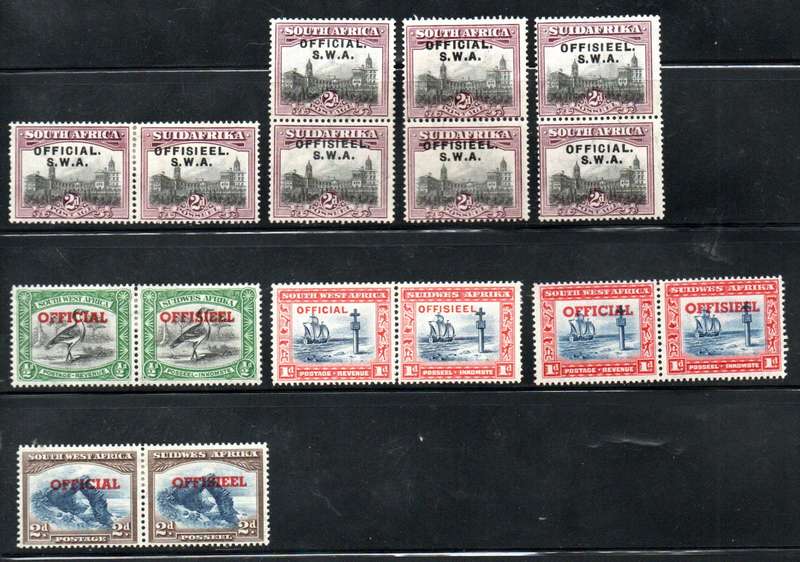 SWA SELECTION OF MINT/USED OFFICIAL PAIRS (HORIZONTAL/VERTICAL). AS PER SCANS. GOOD VALUE.