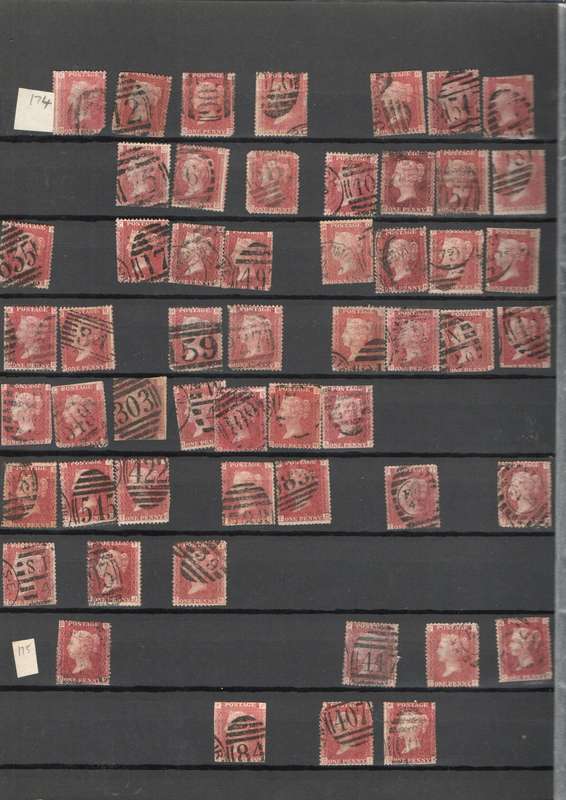 LIGHTHOUSE ALBUM 2ND HAND WITH MANY PENNY REDS. UNCHECKED. NOTATIONS SUGGEST PLATES 171-207. READ.
