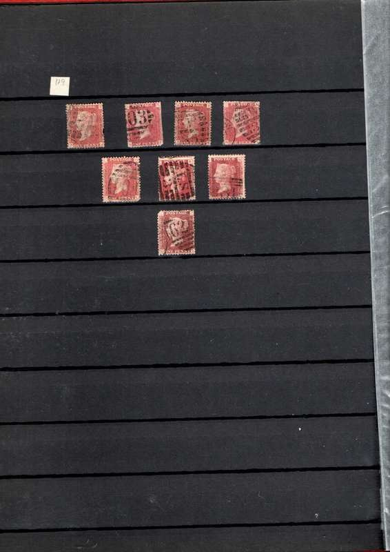 LIGHTHOUSE ALBUM 2ND HAND WITH MANY PENNY REDS. UNCHECKED. NOTATIONS SUGGEST PLATES 129-140. READ.