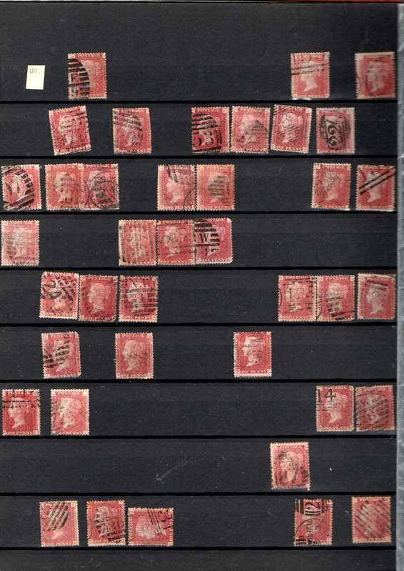 LIGHTHOUSE ALBUM 2ND HAND WITH MANY PENNY REDS. UNCHECKED. NOTATIONS SUGGEST PLATES 129-140. READ.
