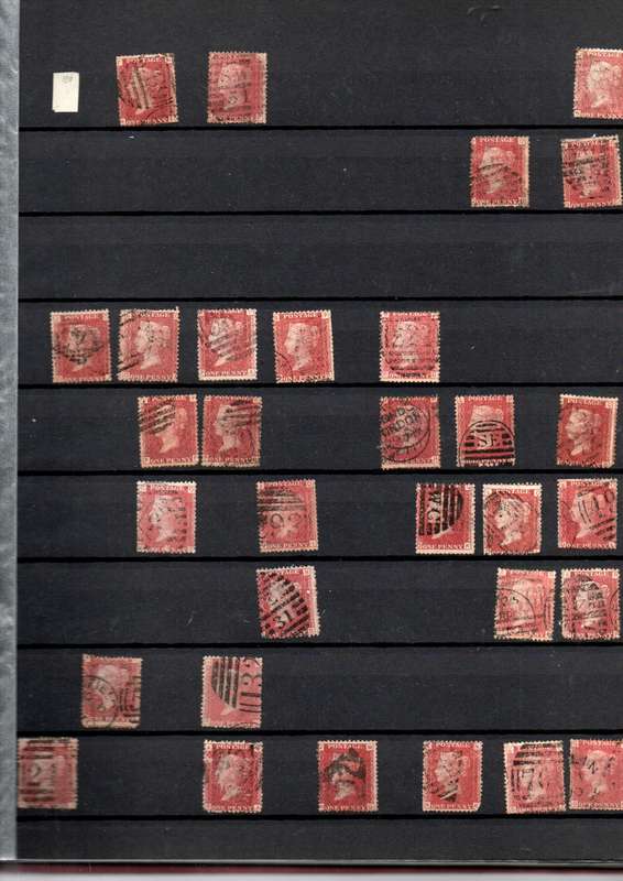 LIGHTHOUSE ALBUM 2ND HAND WITH MANY PENNY REDS. UNCHECKED. NOTATIONS SUGGEST PLATES 129-140. READ.